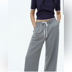 Grey wide cut pull on pants